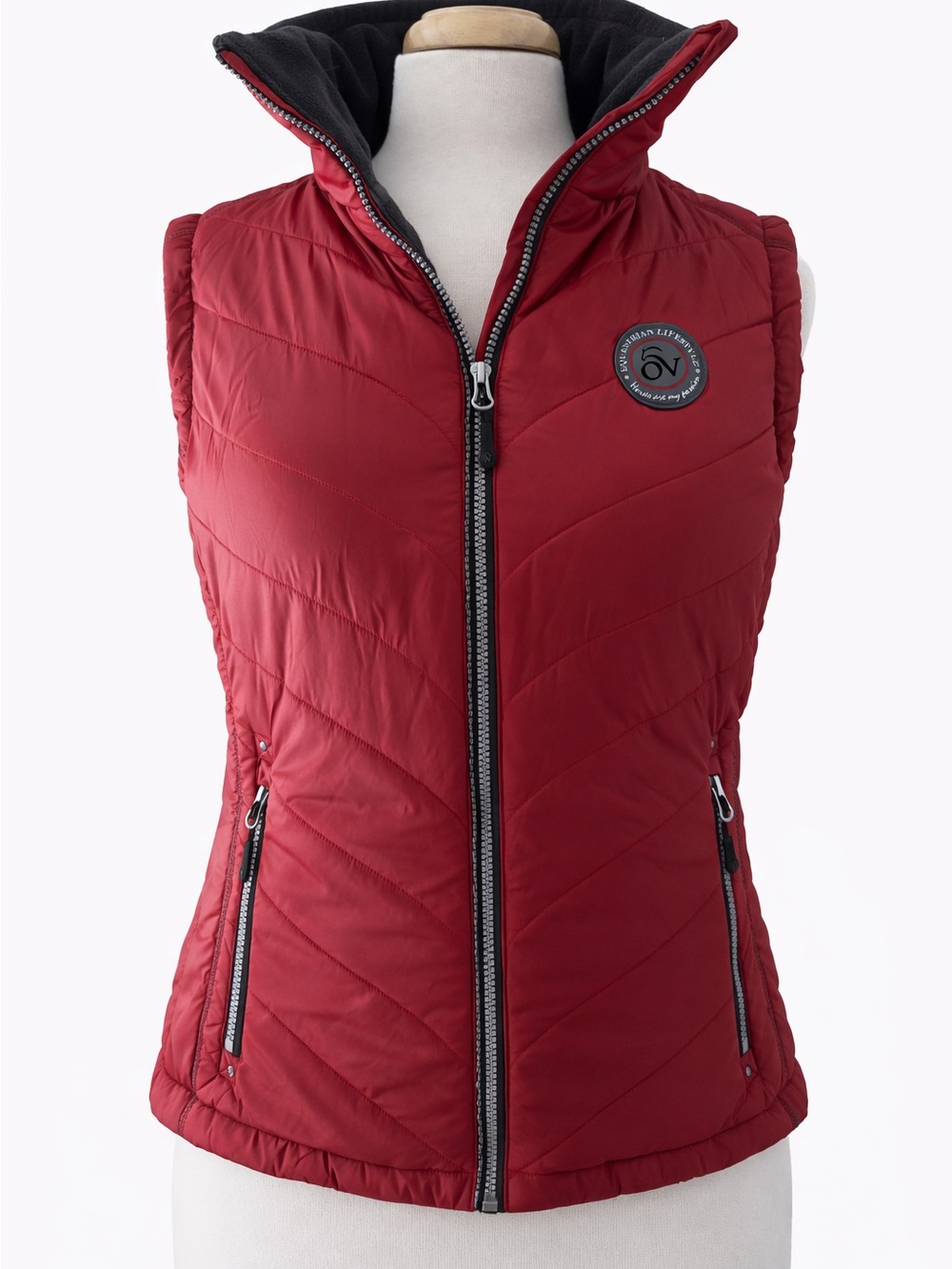 Ovation Equestrian Jesse Vest Red Quilted Insulated Fleece Lined Women’s Large